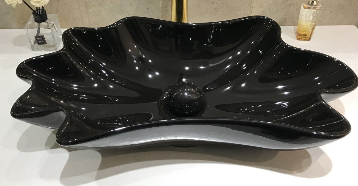 Rea Infinity umywalka 62x33 cm nablatowa czarny połysk REA-U3401