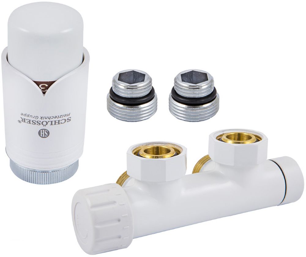 Schlosser zestaw przyłączy duo-plex 3/4xM22x1,5 lewy biały 612100003