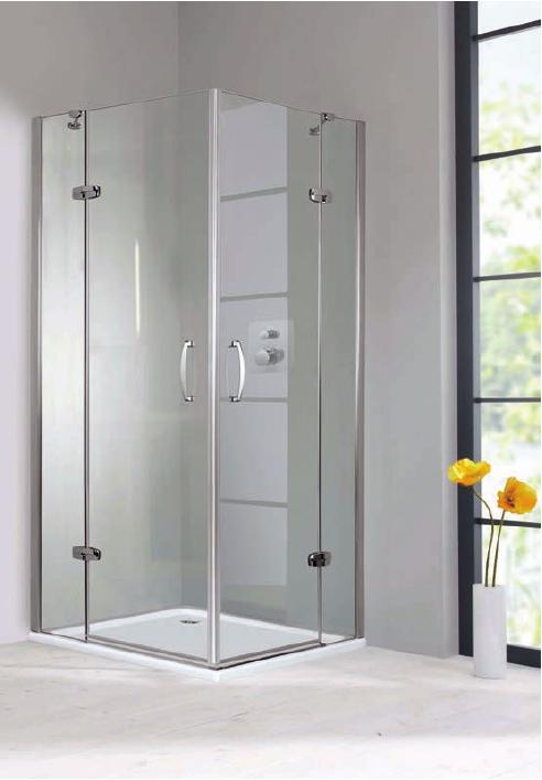 Huppe Aura Elegance 4-kąt drzwi prysznicowe na wymiar 110 cm uchylne srebrny połysk/szkło przezroczyste 400480.092.322sze1100wys1900 - Wysyłka w 24h