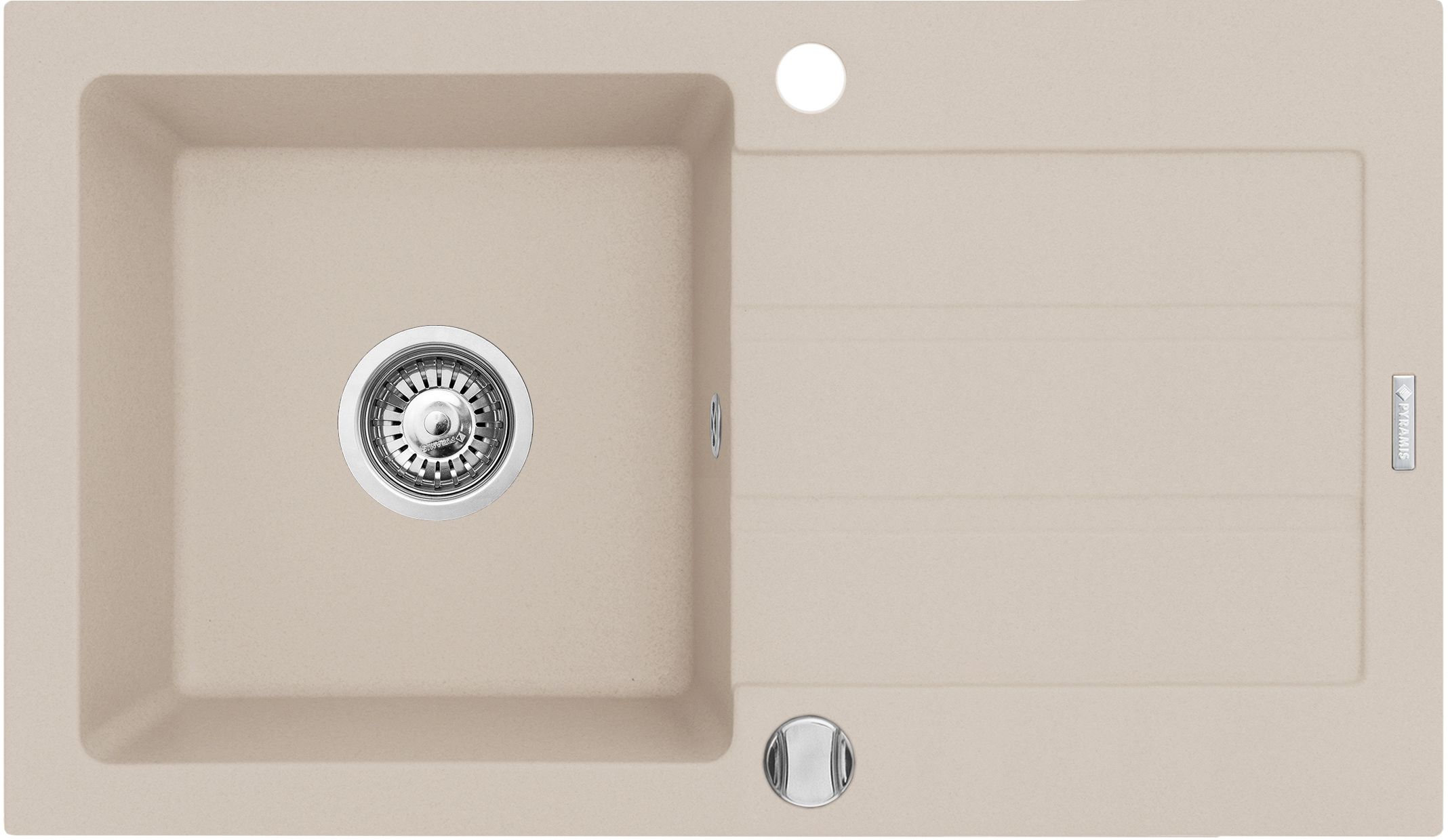 Pyramis Next zlewozmywak granitowy 76x44 cm beżowy 070006701