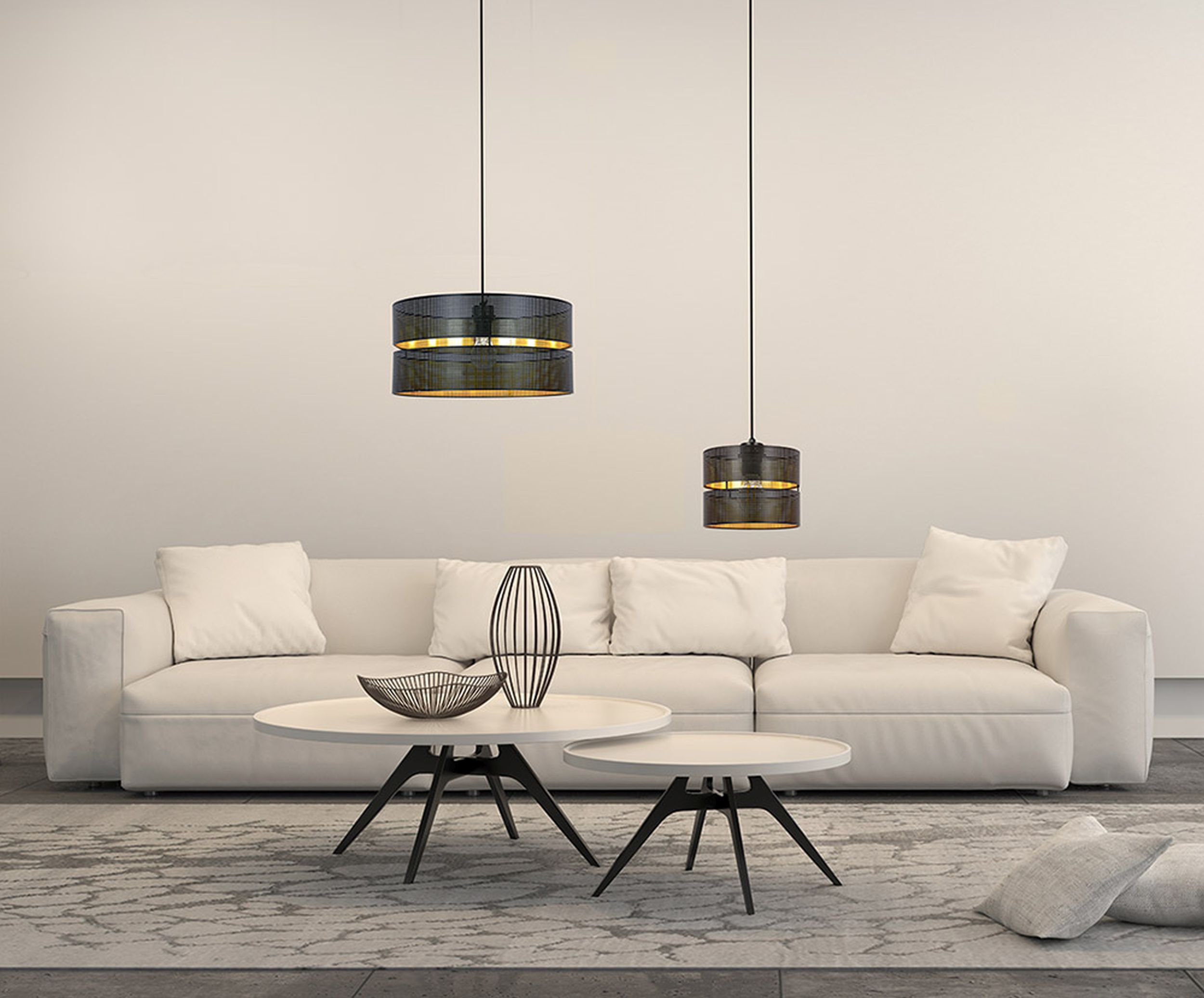 Kaja Zimbo lampa wisząca 1x40W czarny/złoty K-5221