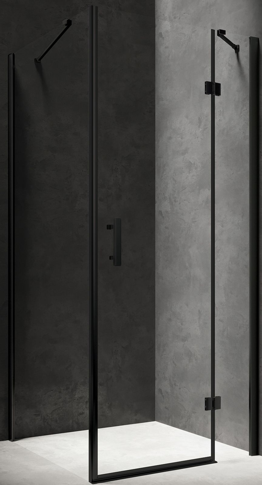 Omnires Manhattan kabina prysznicowa 80x90 cm prostokątna czarny mat/szkło przezroczyste MH8090BLTR