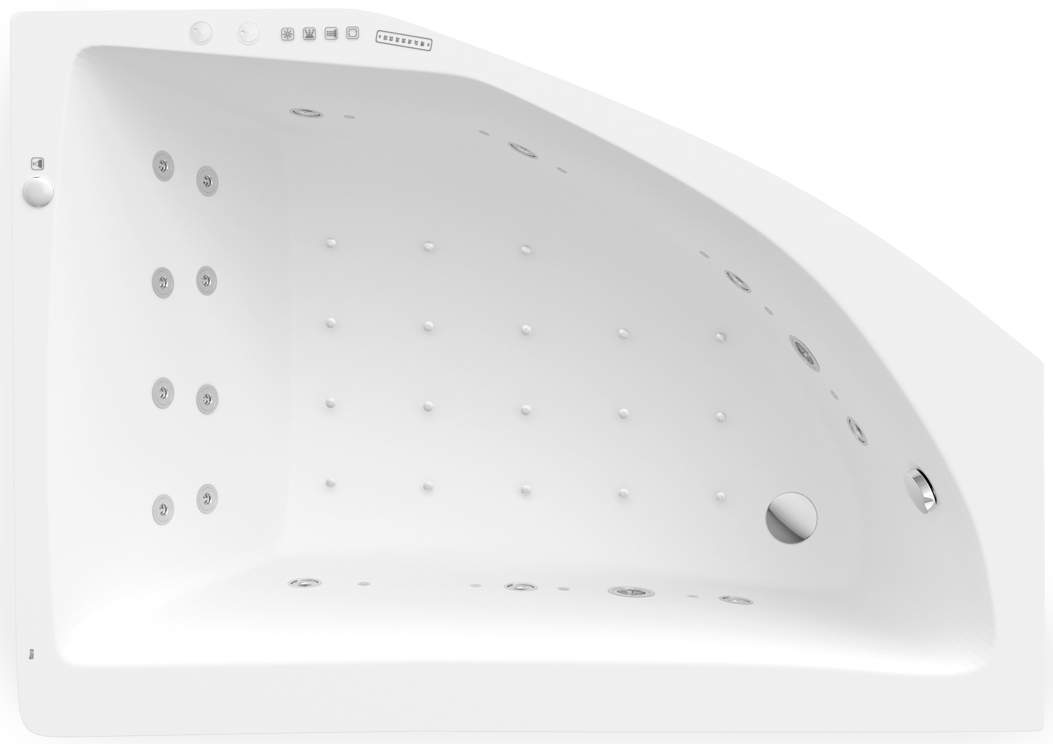 Roca Aquamarina wanna z hydromasażem 175x120 cm asymetryczna biała A24T261000