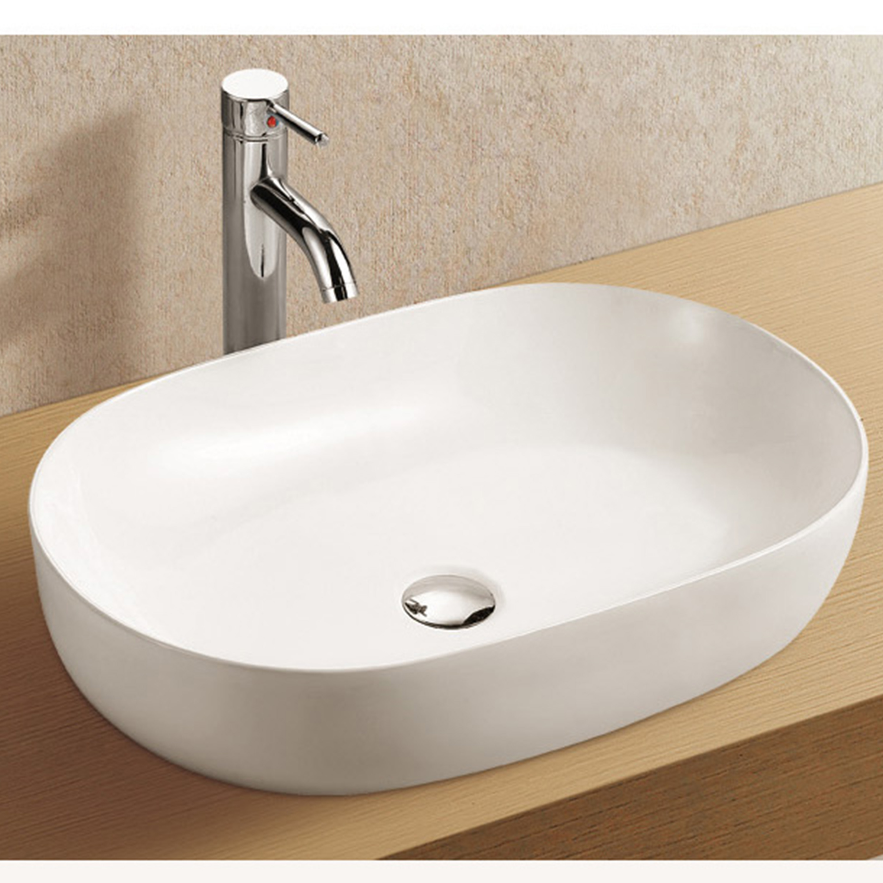 LaVita Verso umywalka 60x41,5 cm nablatowa biały połysk