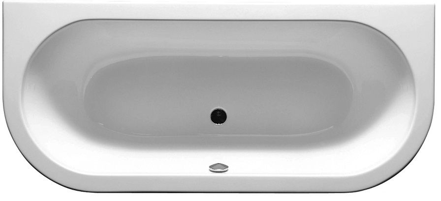 Hoesch Happy D. wanna owalna 180x80 cm przyścienna do zabudowy biała 6180.010