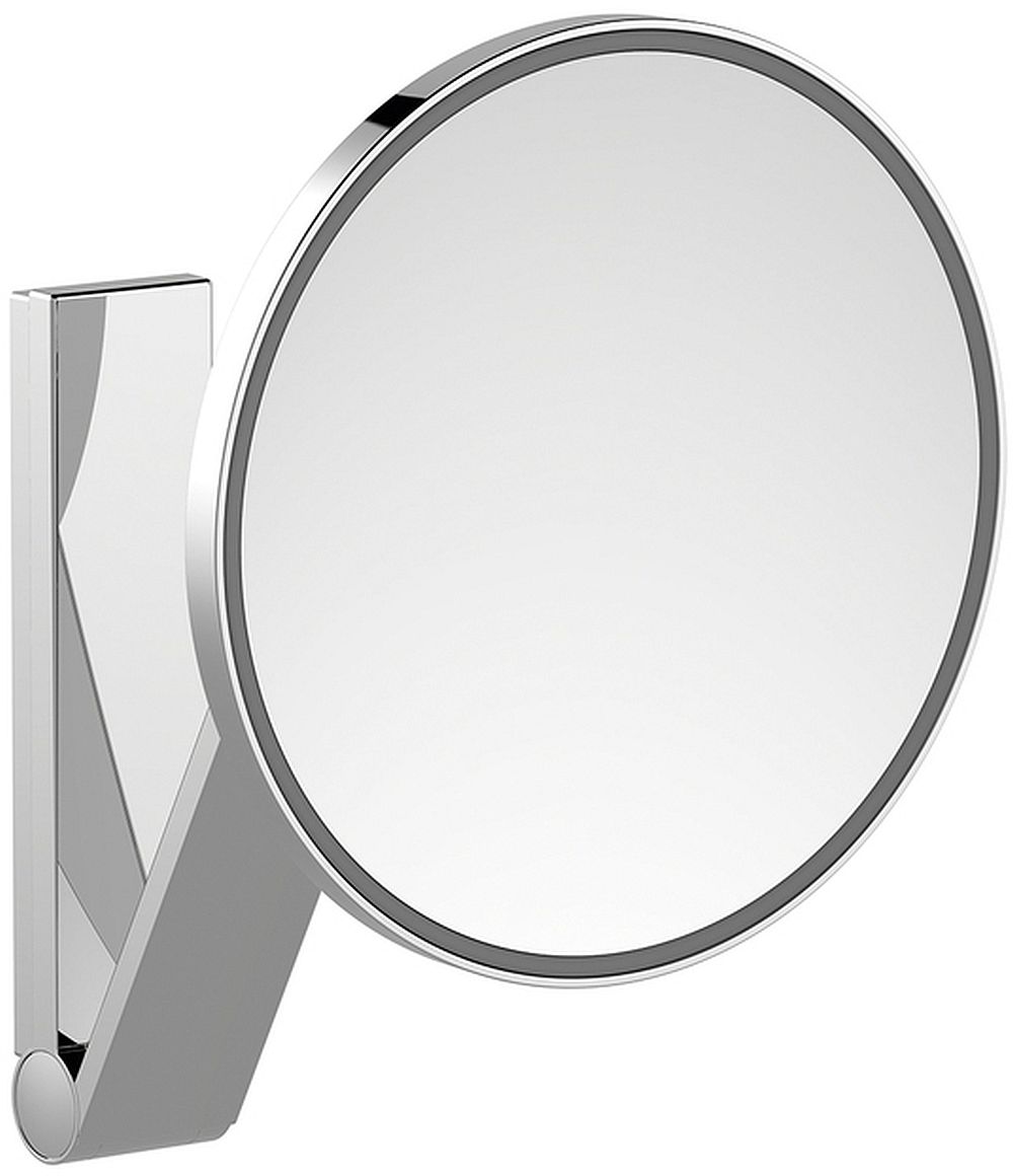 Keuco Cosmetic mirrors lusterko kosmetyczne 21,2x31,8 cm okrągłe z oświetleniem nikiel szczotkowany 17612059003