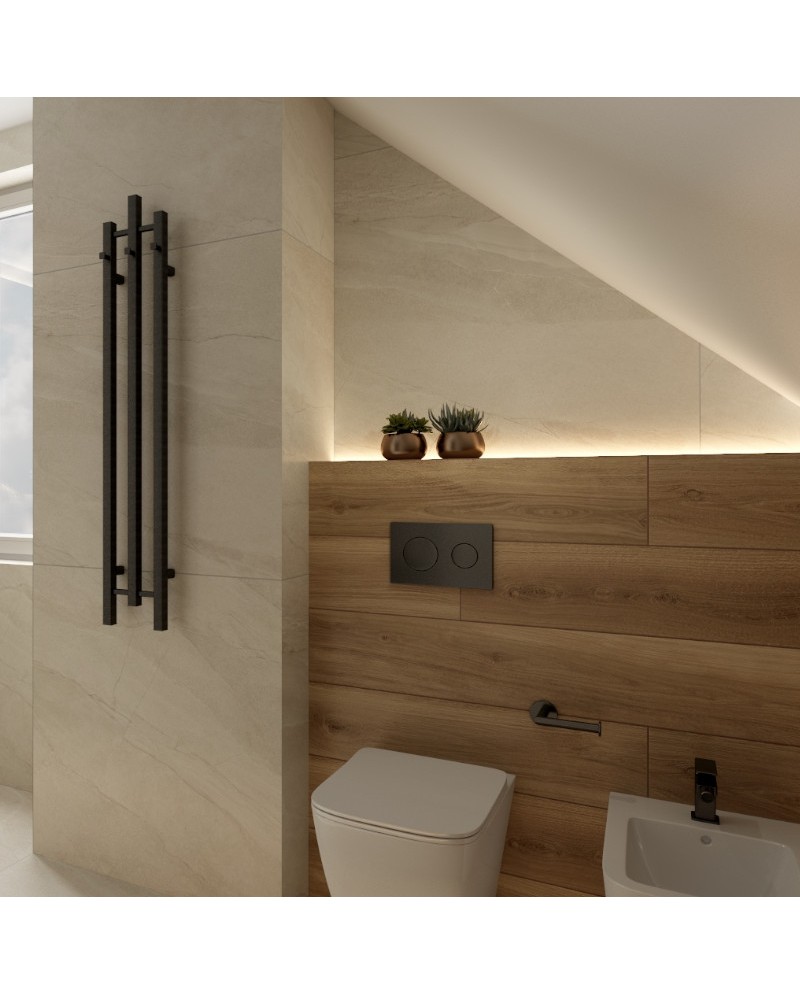LaVita Calentador QR grzejnik łazienkowy 162x20,5 cm czarny mat - Wysyłka w 24h