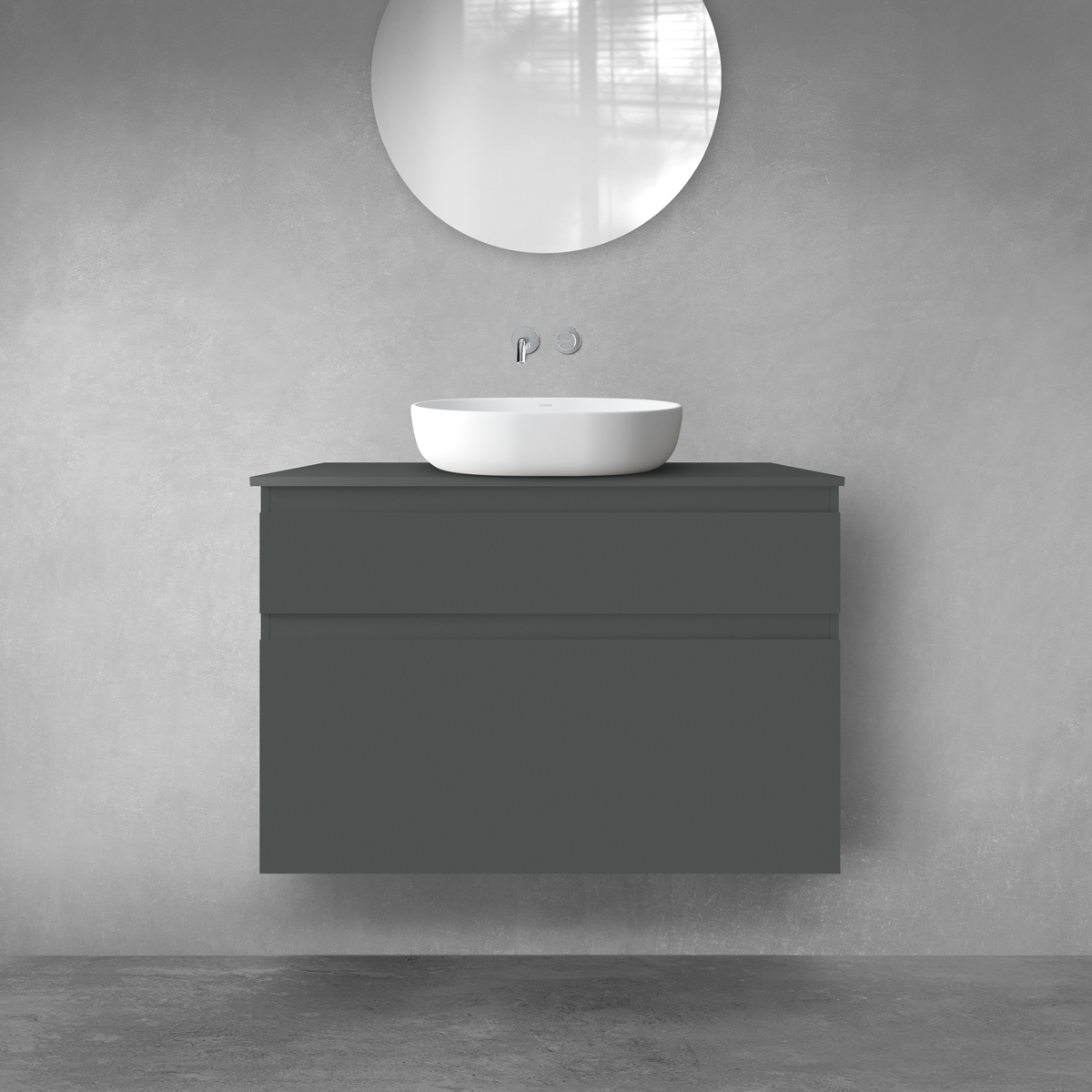 Oltens Vernal zestaw mebli łazienkowych 100 cm z blatem grafit mat 68220400 - Wysyłka w 24h