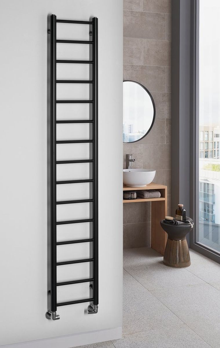 Sapho Dina grzejnik łazienkowy 30x174 cm czarny mat IR376B