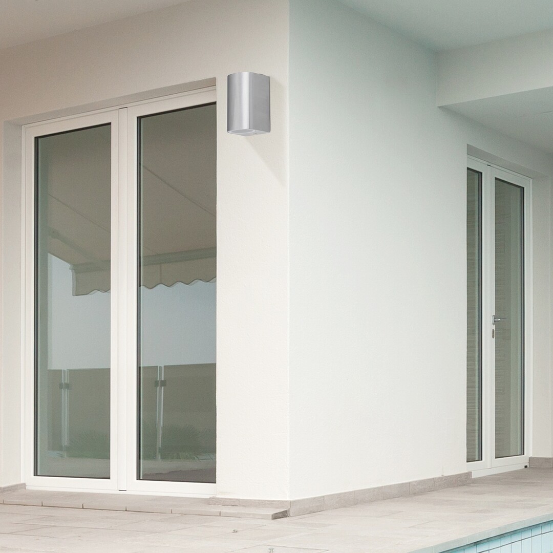 Rabalux Chile kinkiet zewnętrzny 2x35W szczotkowane aluminium 8034