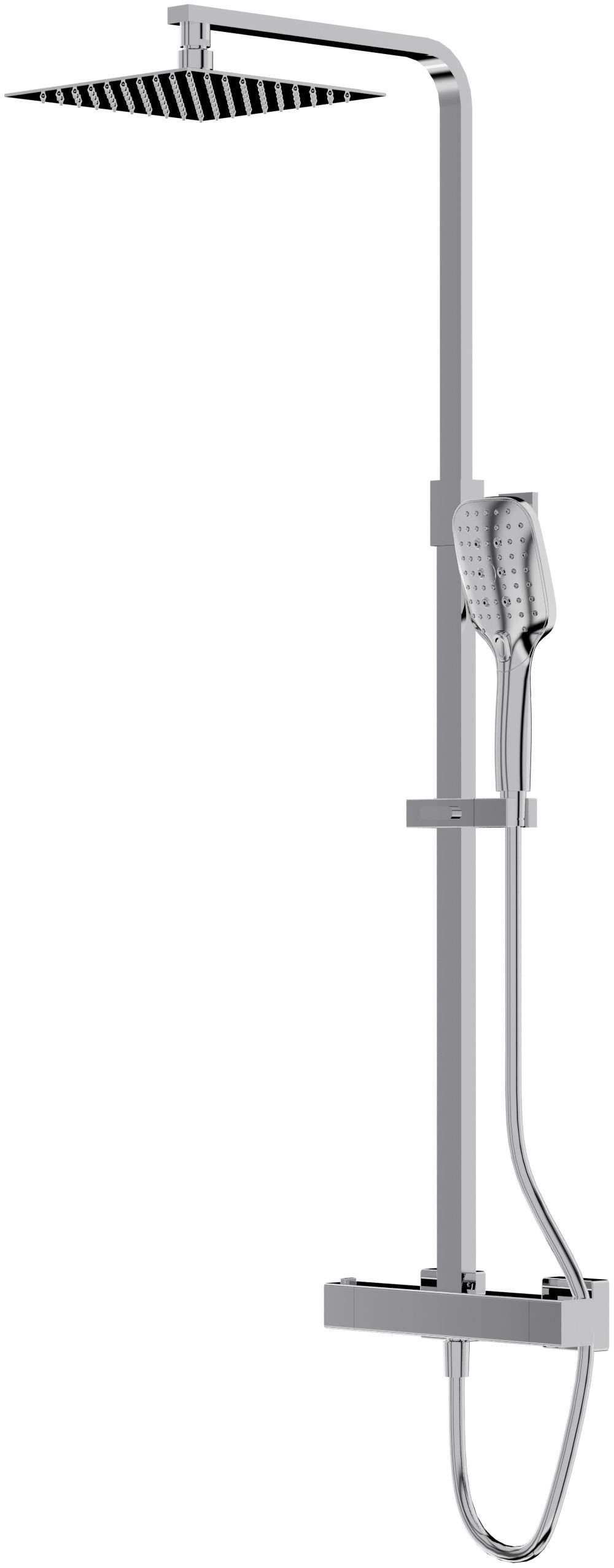 LaVita Cetus zestaw prysznicowy ścienny termostatyczny z deszczownicą chrom