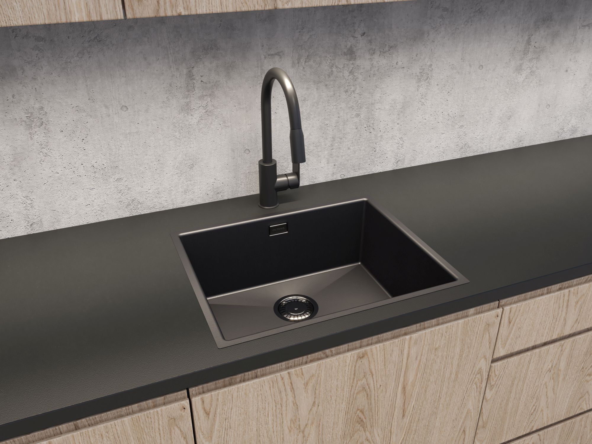 Oltens Stalvask zlewozmywak stalowy 54x44 cm czarny 71101300 - Wysyłka w 24h