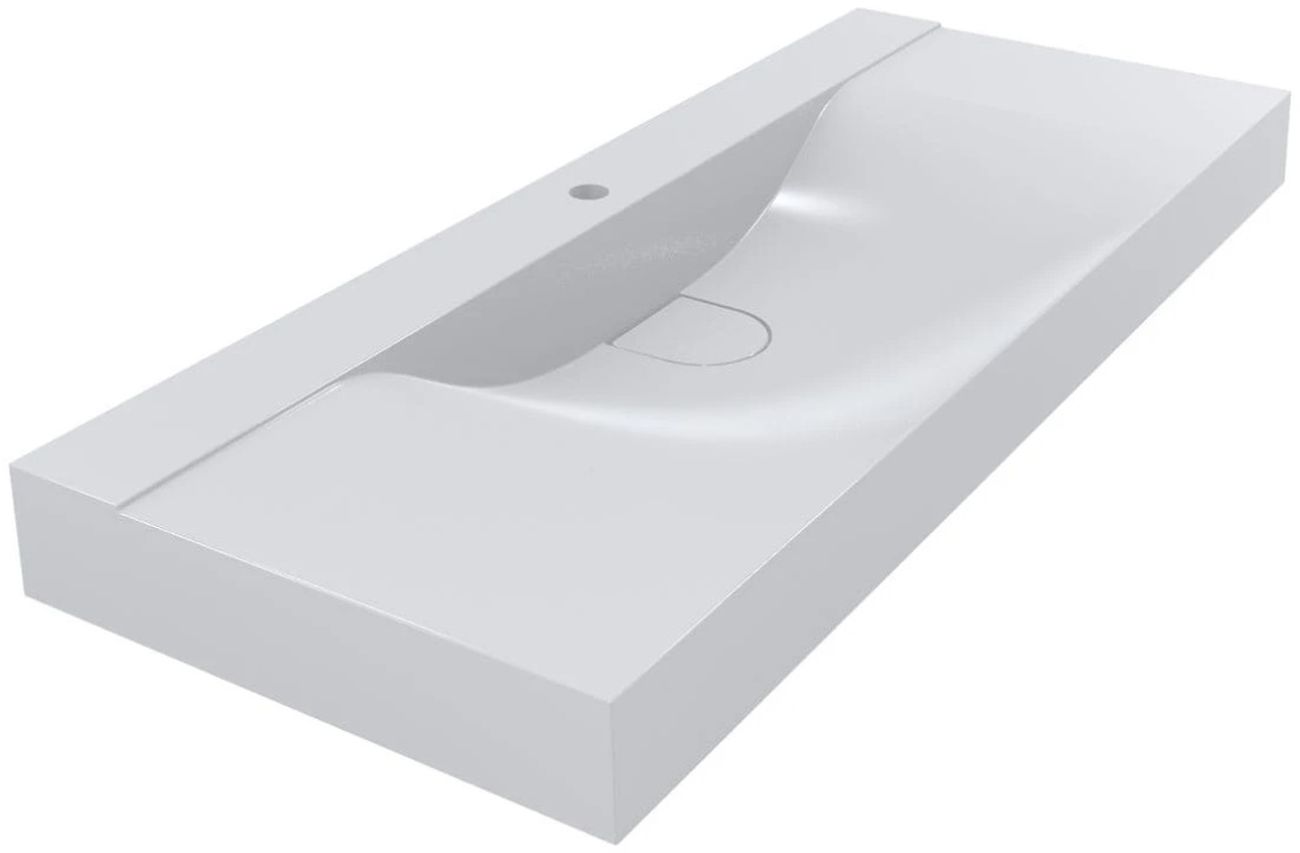 Miraggio Fly umywalka 120x48 cm nablatowa prostokątna biały połysk 0000669