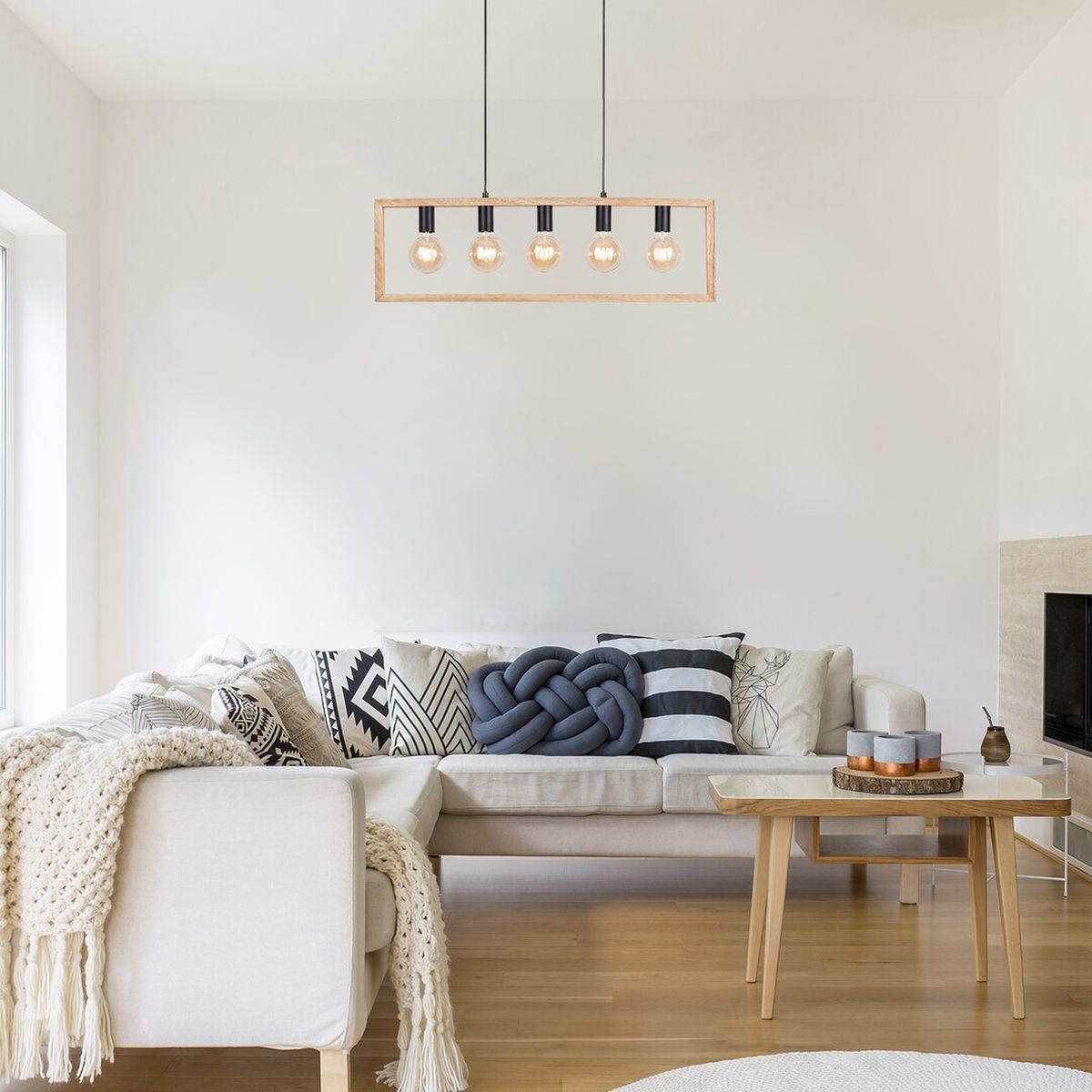 Rabalux Indigo lampa wisząca 5x40W czarny/buk 2294