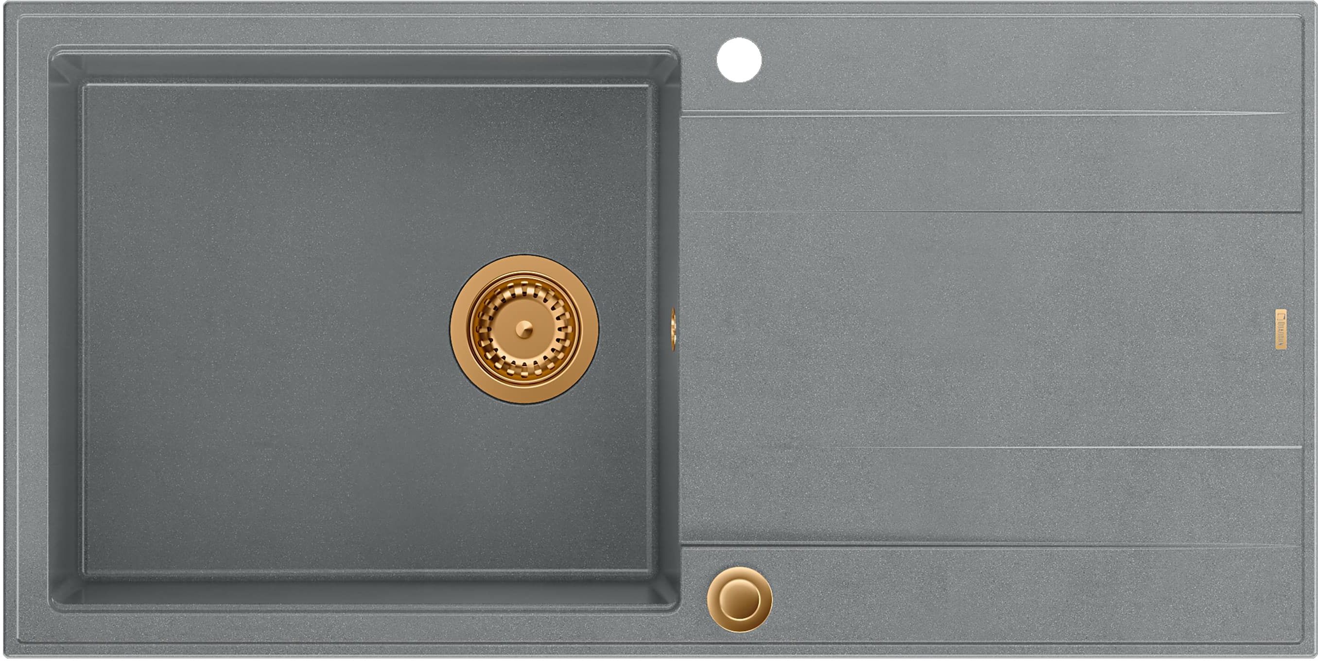 Quadron Evan 146XL zlewozmywak 100x50 cm GraniteQ silver stone/miedziany HCQE10050U5_PVDC1_P2O