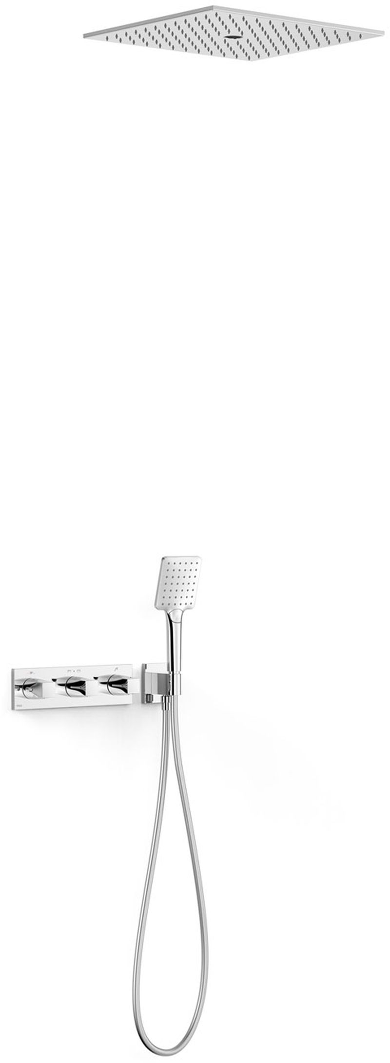 Tres B-System zestaw prysznicowy podtynkowy termostatyczny z deszczownicą chrom 30725306