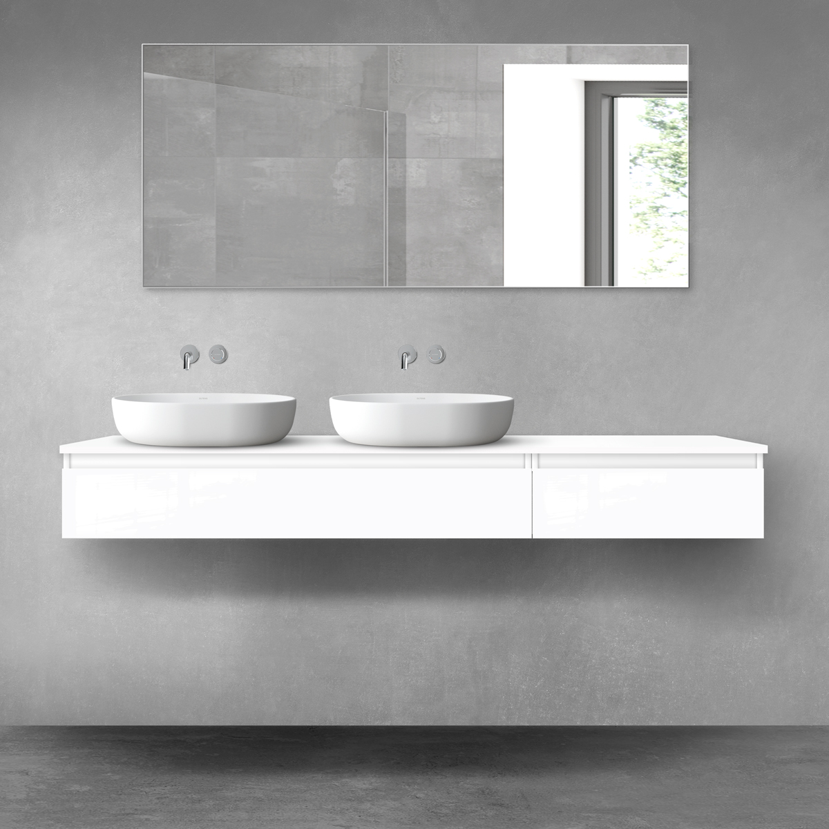 Oltens Vernal zestaw mebli łazienkowych 180 cm z blatem biały połysk 68592000 - Wysyłka w 24h