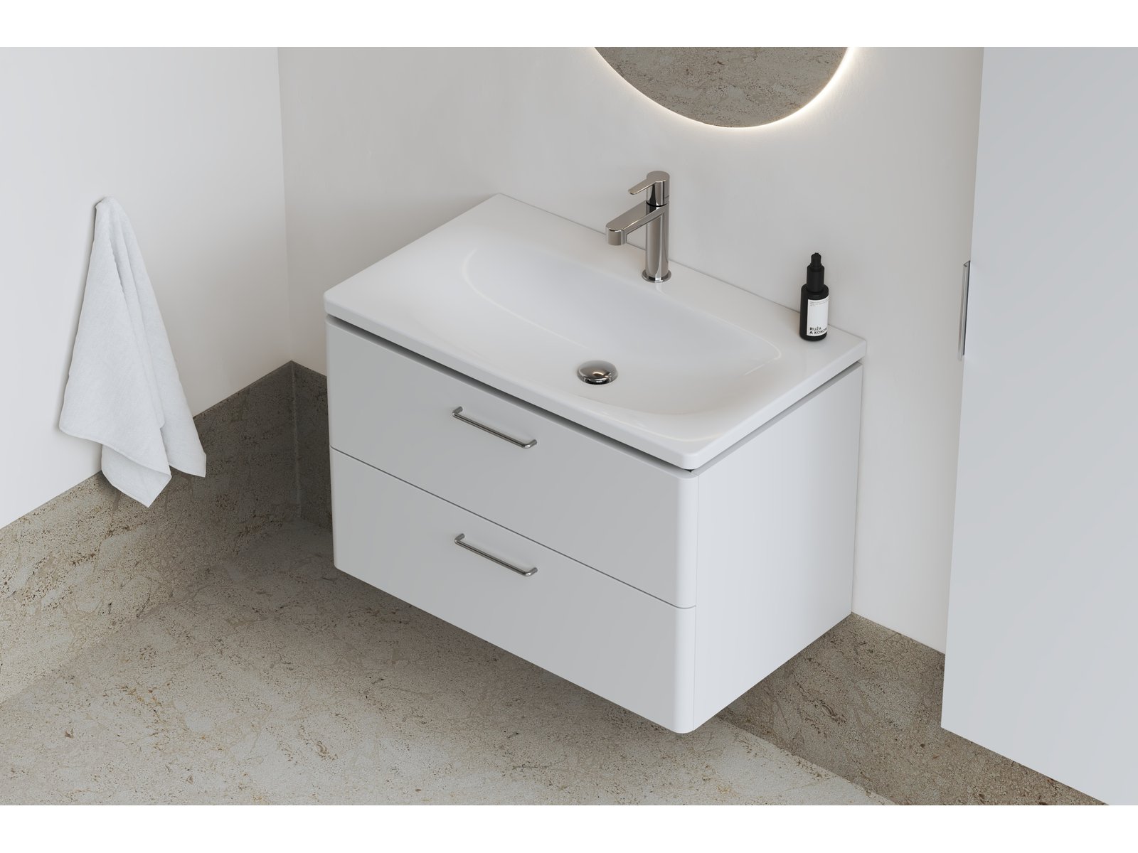 Ravak Balance umywalka 80x46,5 cm meblowa prostokątna biała XJX01280000