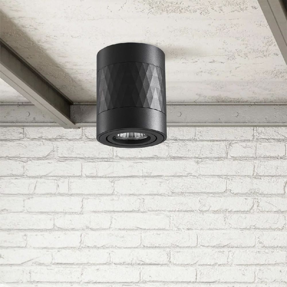 Goldlux Rubin Romb lampa podsufitowa 1x10 W czarna 319838