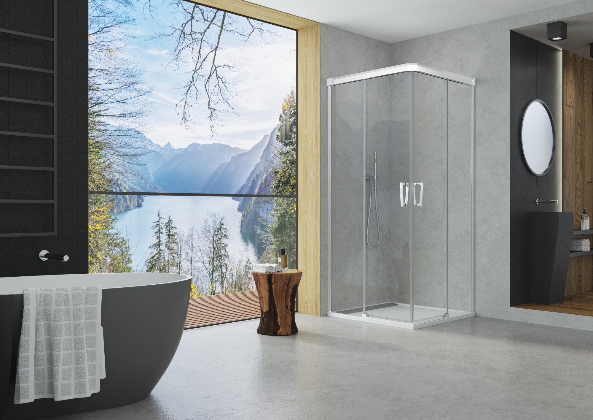 SanSwiss Cadura drzwi prysznicowe 100 cm lewe połysk/szkło przezroczyste CAE2G1005007