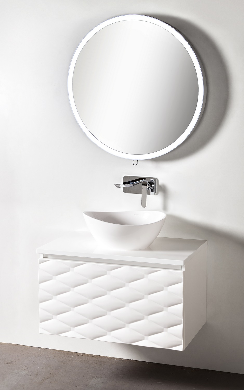 Sanitti Tre umywalka 47,3x37,6 cm nablatowa biały połysk TRE-47-BP