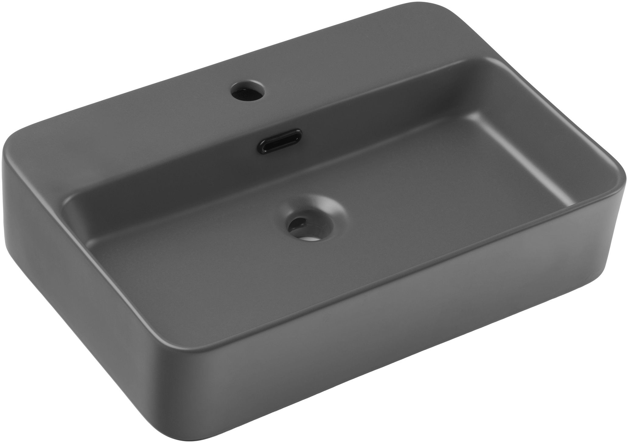 Comad Trust 2 umywalka 55x38 cm prostokątna nablatowa ciemnoszary TRUST 2 MATT DARK GREY ( E-6282 )