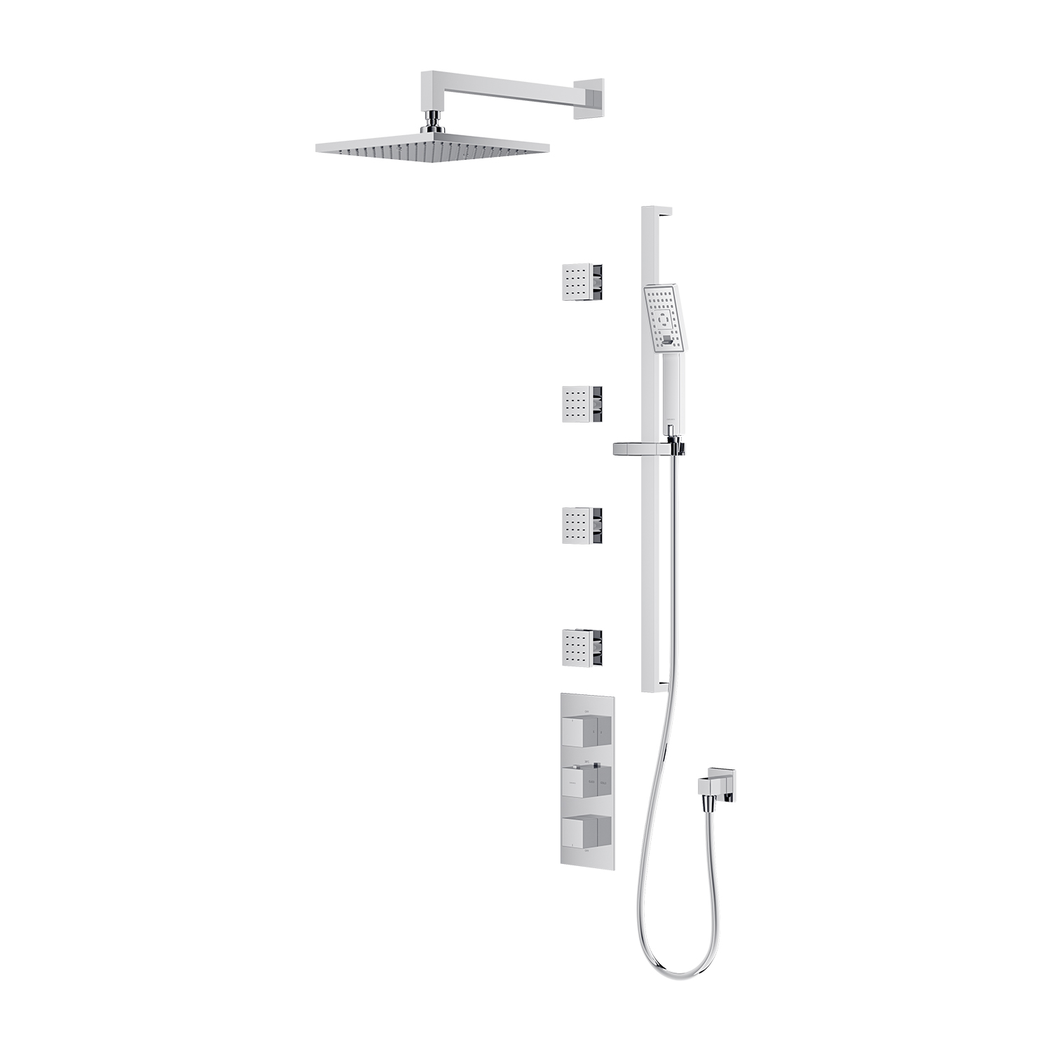 Omnires Fresh zestaw prysznicowy ścienny termostatyczny z deszczownicą chrom SYSFR12XCR