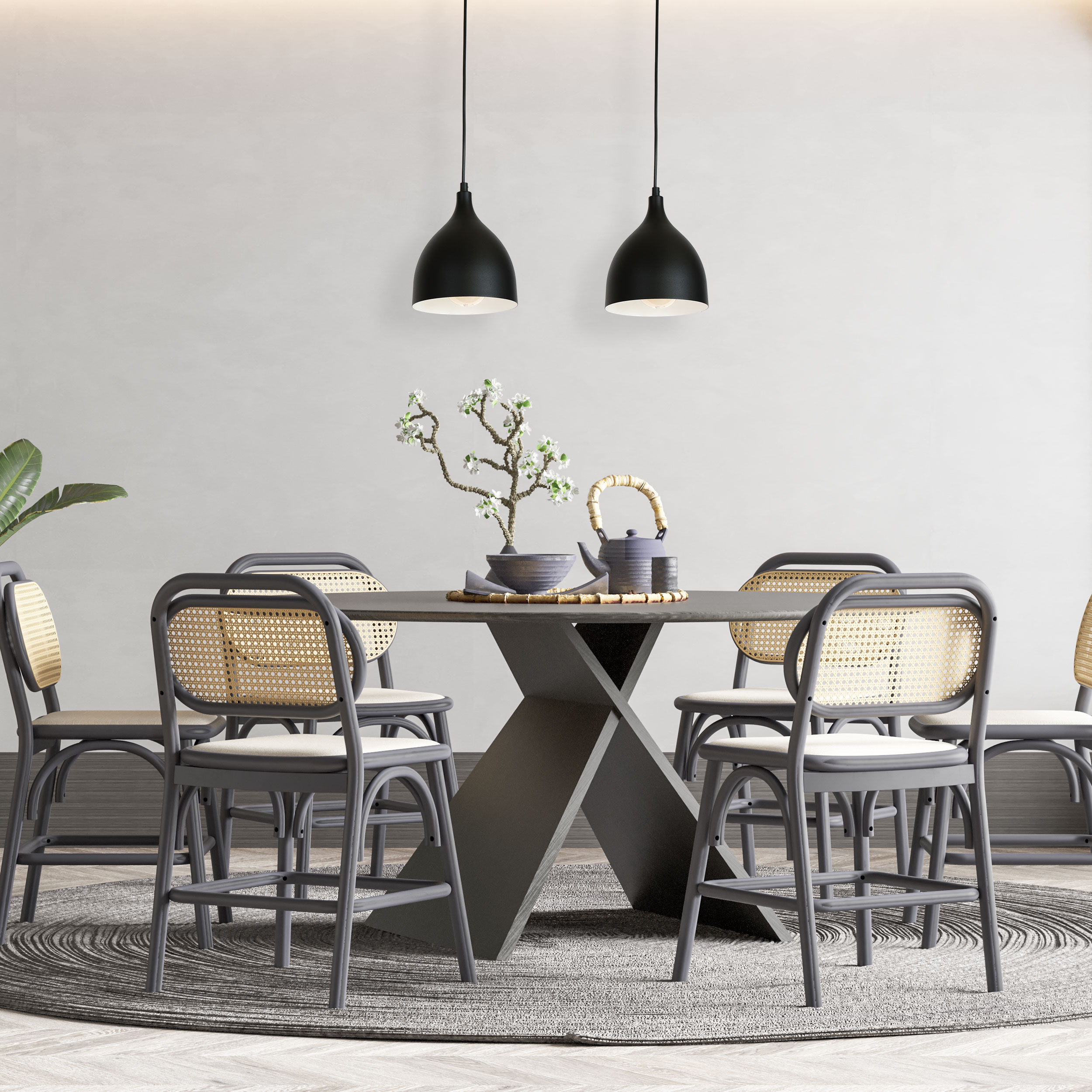 Luminex Noak lampa wisząca 2x60W czarny/biały 6222