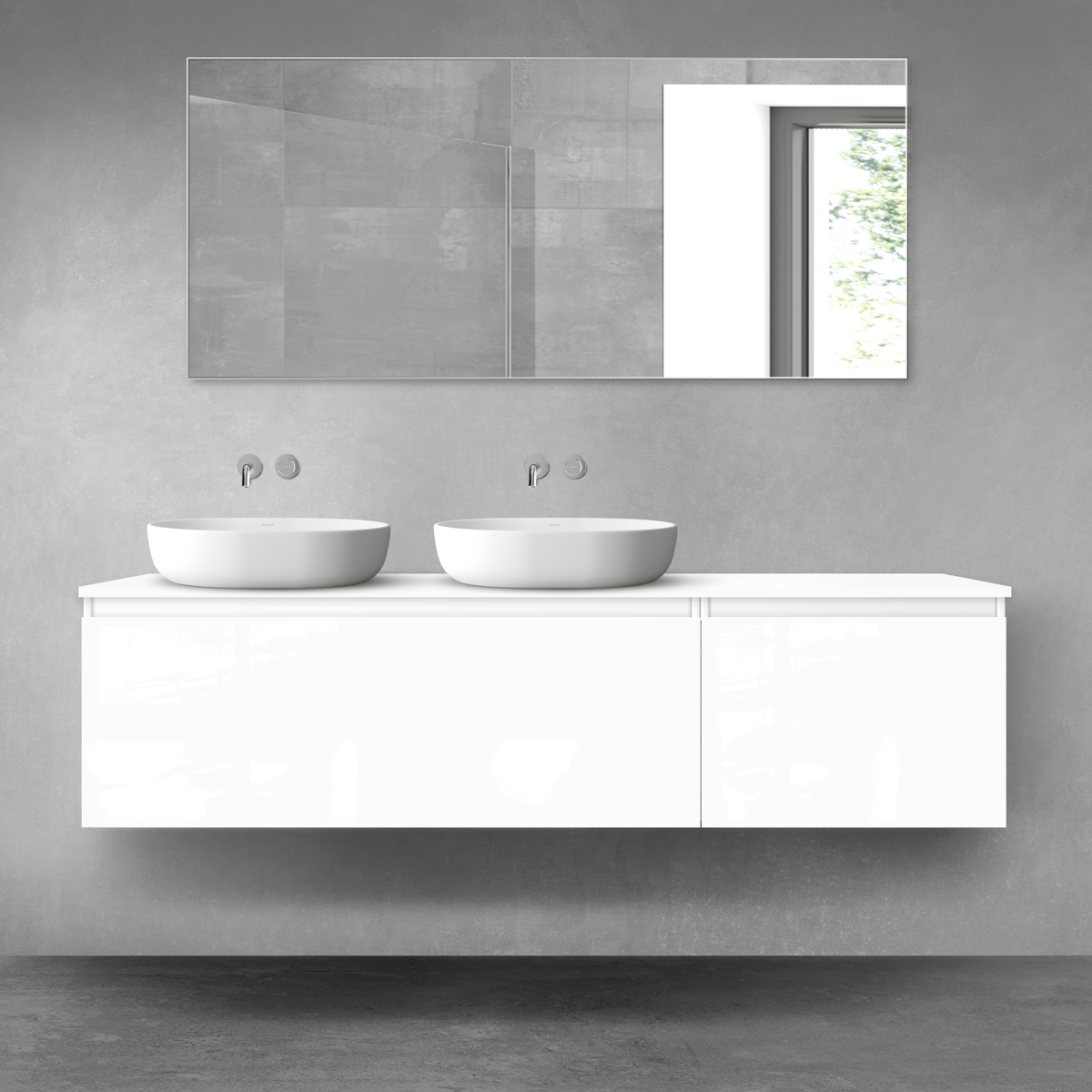 Oltens Vernal zestaw mebli łazienkowych 180 cm z blatem biały połysk 68596000 - Wysyłka w 24h