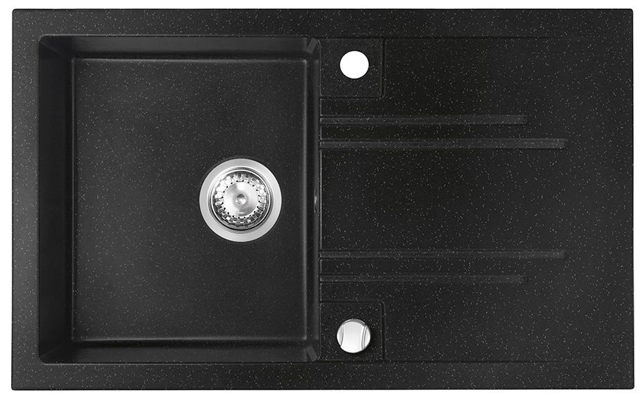 FDesign Carioca zlewozmywak granitowy 78x48 cm grafitowy połysk FD9-13-4878-02
