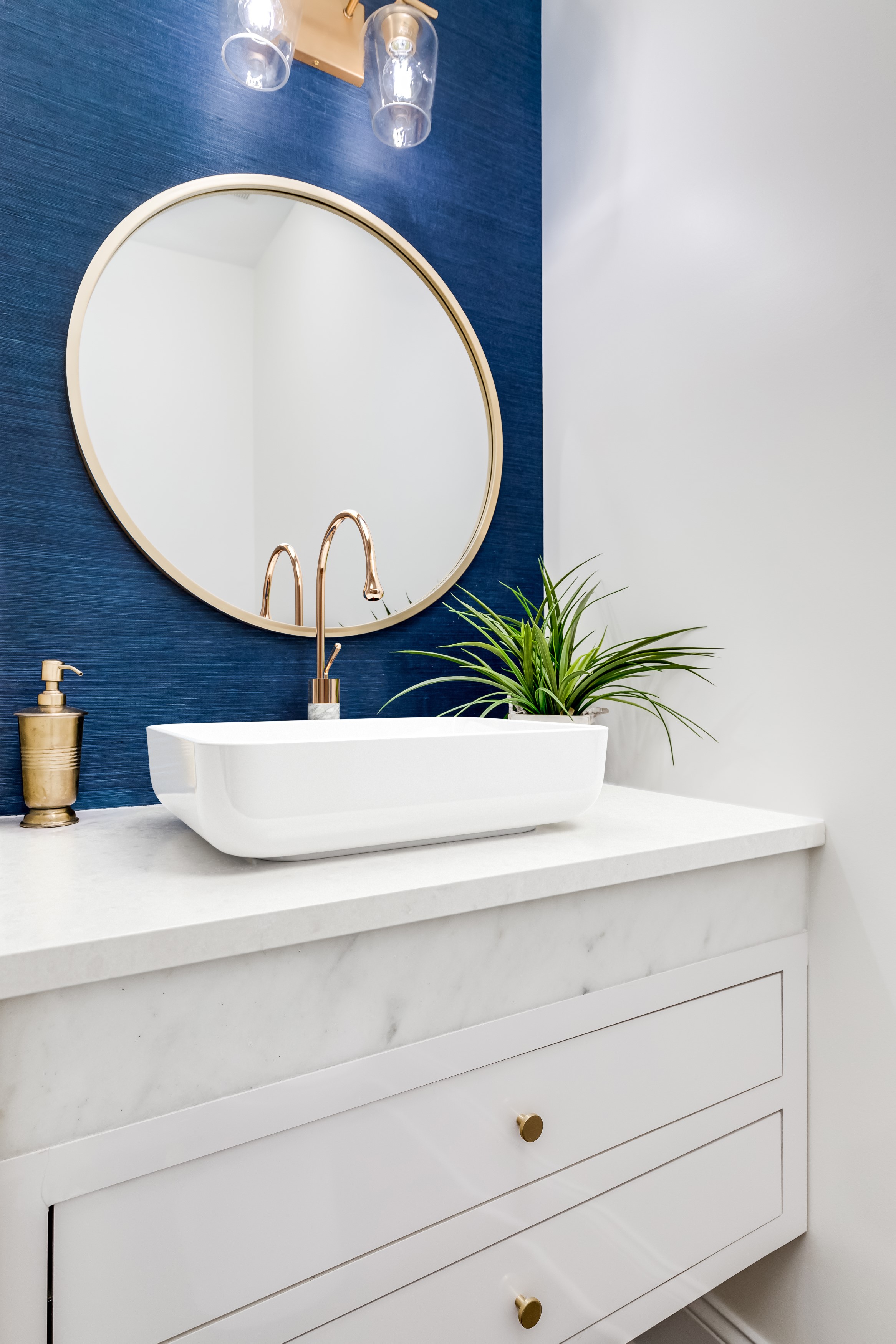 Invena Gabro bateria umywalkowa stojąca biały/miedź BU-33-W18 - Wysyłka w 24h