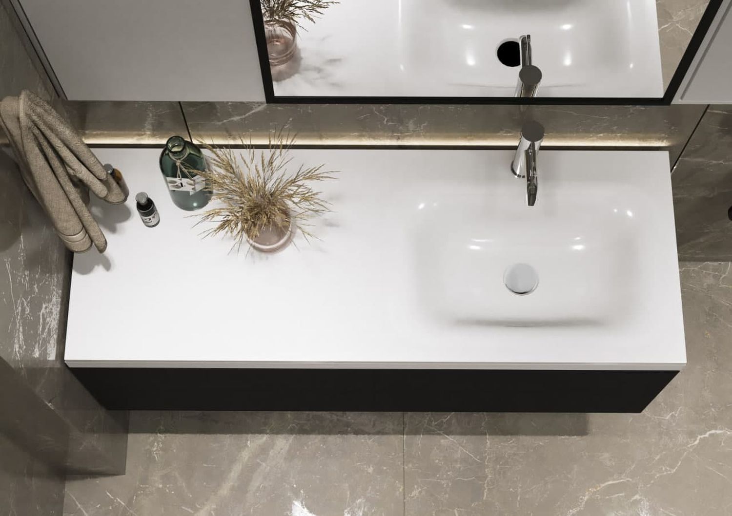 Miraggio Jessel umywalka 120x45 cm prostokątna wpuszczana-z blatem biała 0001056