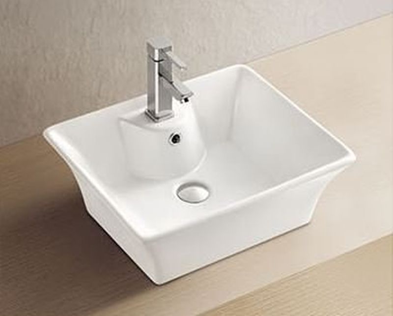 Aqualine umywalka 49,5x41,5 cm nablatowa prostokątna biała 49411