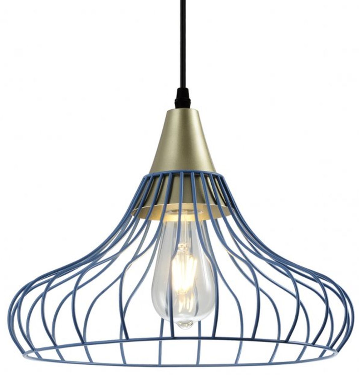 GTV Lotte lampa wisząca 1x40 W złota-niebieska OS-LOT-25-DEC