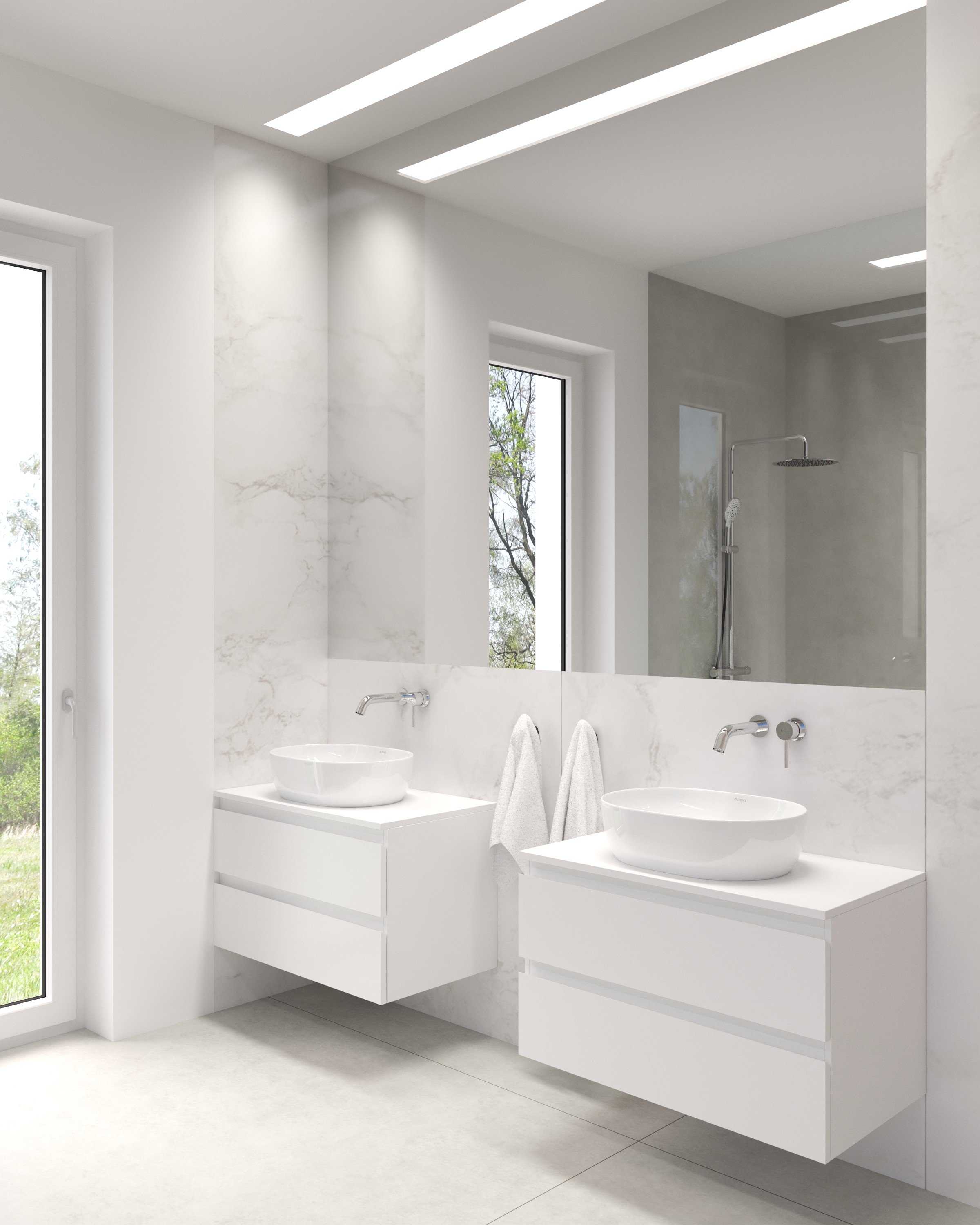 Oltens Atran zestaw prysznicowy ścienny termostatyczny z deszczownicą chrom 36500100 - Wysyłka w 24h