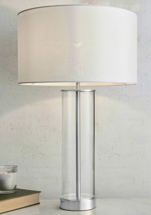 Endon Lessina lampa stołowa 1x40W biała/srebrna 70600