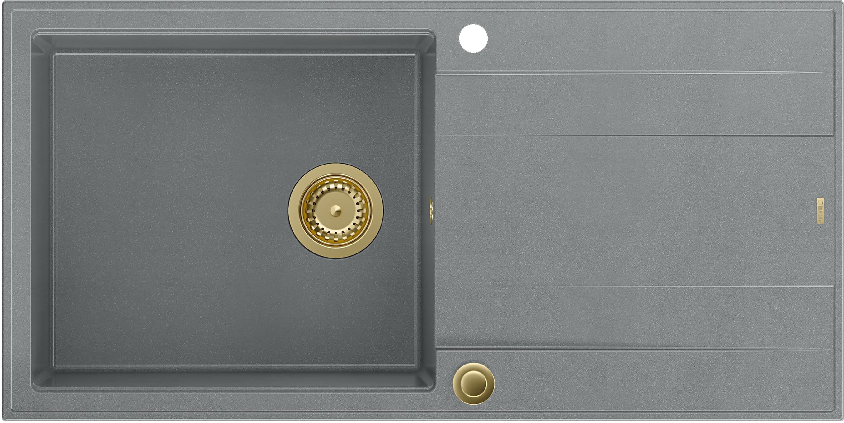 Quadron Evan 146XL zlewozmywak 100x50 cm GraniteQ silver stone/złoty HCQE10050U5_PVDG1_P2O