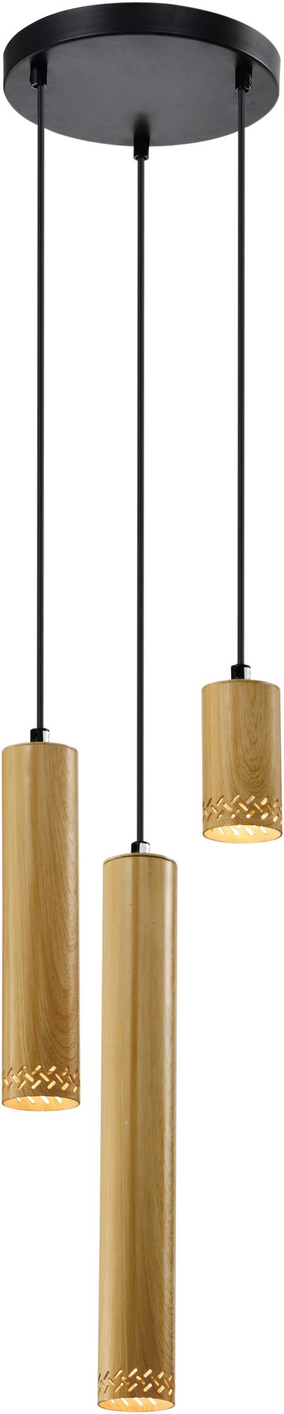 Candellux Tubo lampa wisząca 3x25W drewno 33-79121