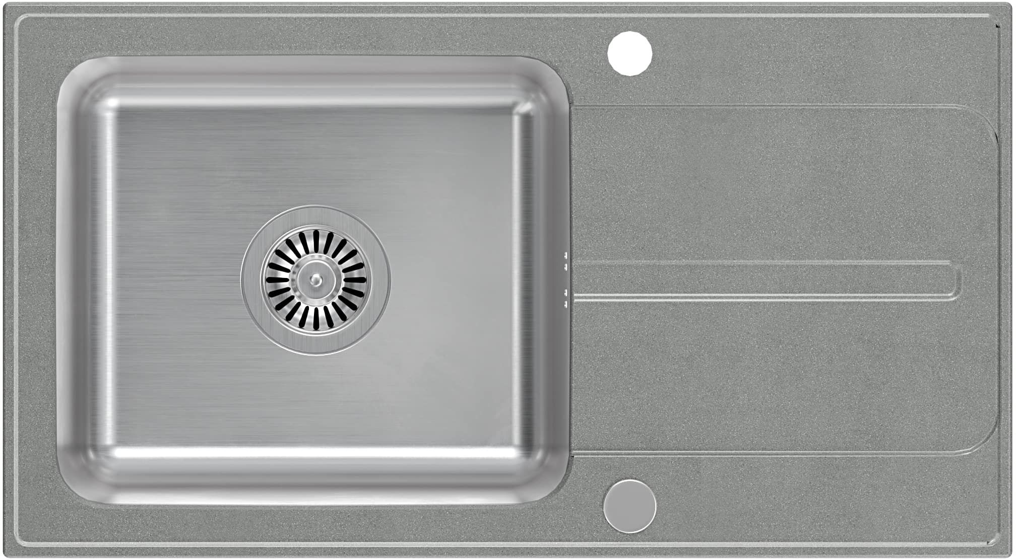 Quadron Ralph 111 zlewozmywak granitowo-stalowy 78x43 cm silver stone/stalowy FUS_R7843SZ