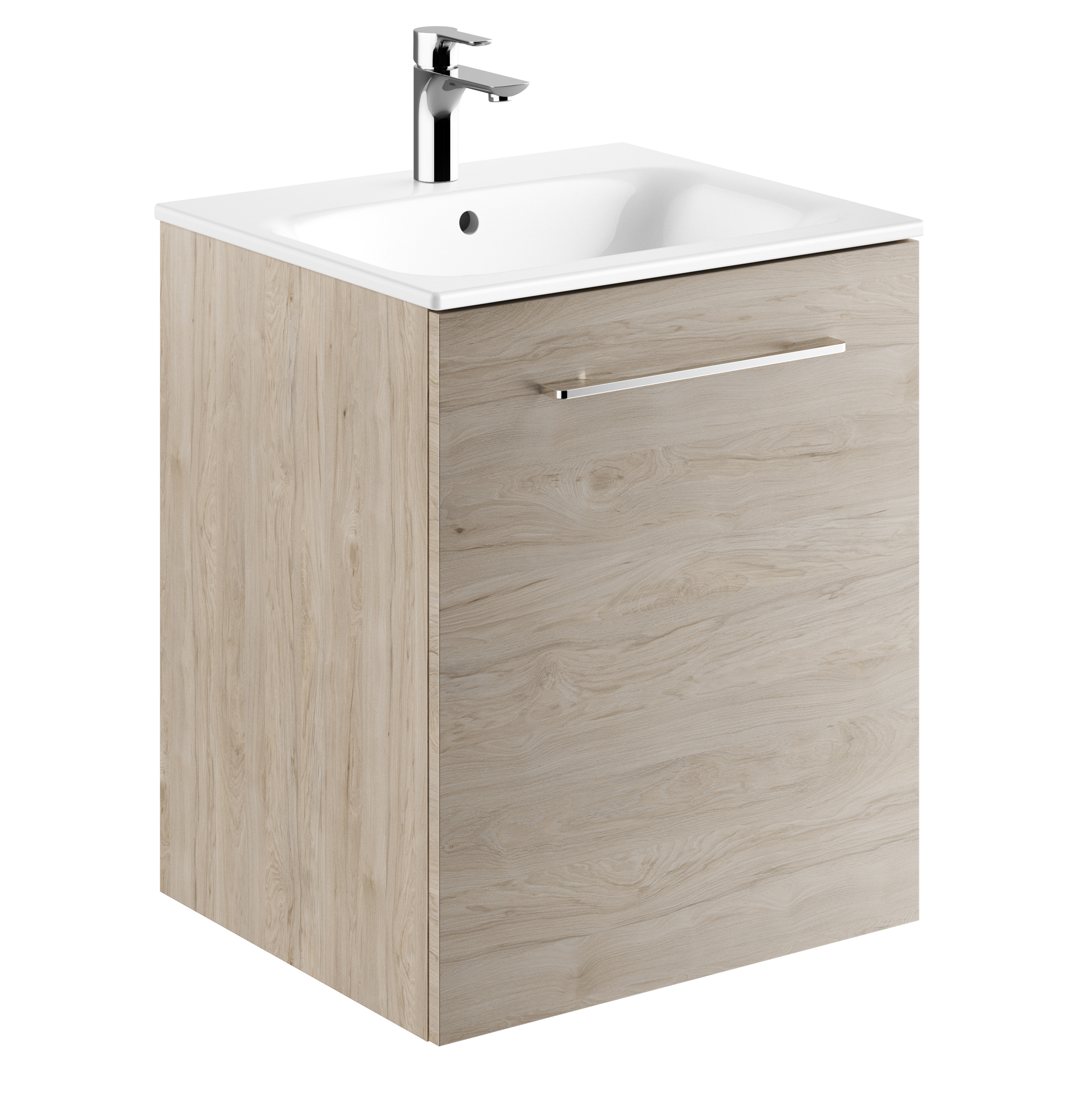 Geberit Selnova Square umywalka z szafką 55 cm zestaw meblowy biały/orzech włoski jasny 501.251.00.1 - Wysyłka w 24h