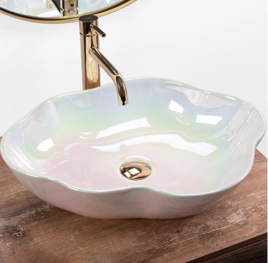 Rea Pearl umywalka 50,5x38 cm nablatowa perłowa REA-U3309 - Wysyłka w 24h