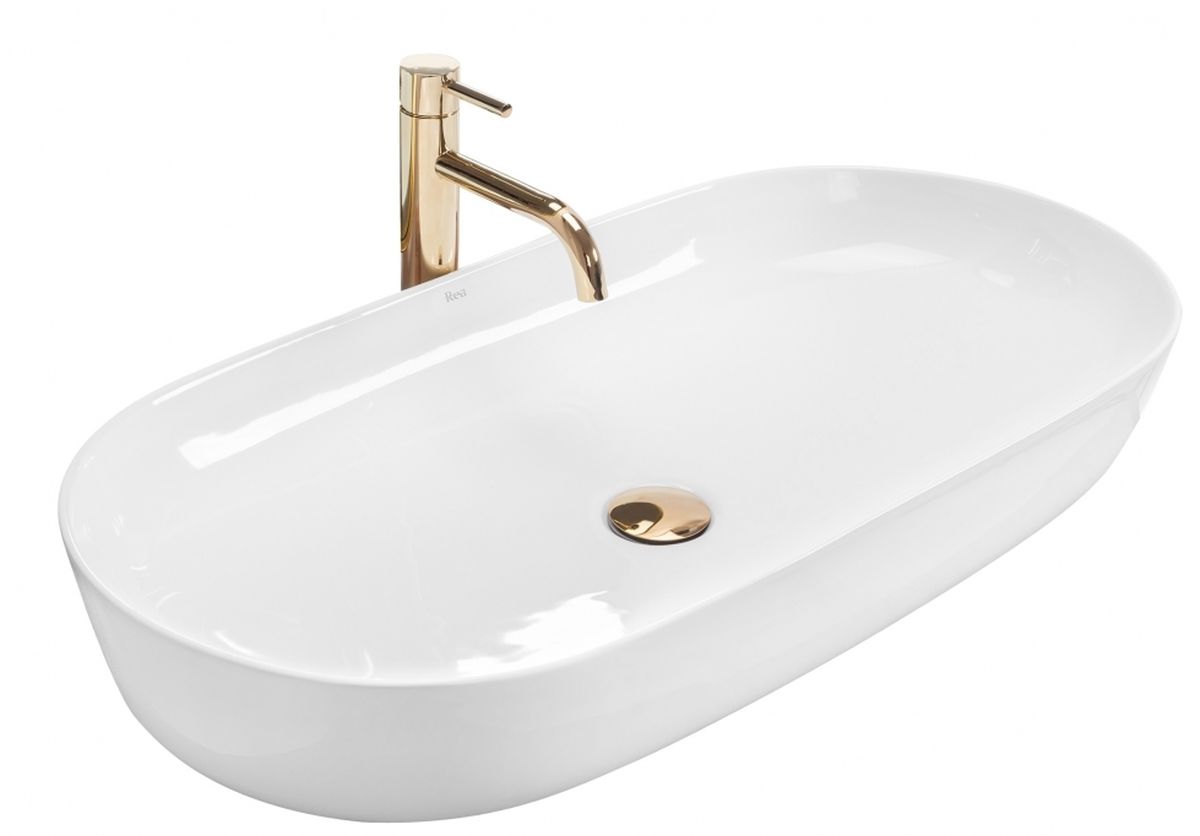 Rea Cleo umywalka 81x41 cm nablatowa owalna biała REA-U0563 - Wysyłka w 24h