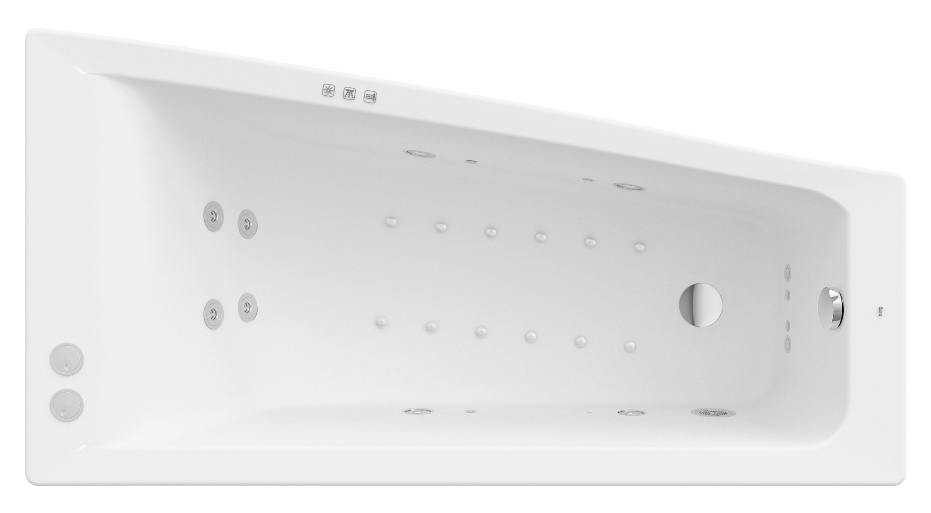Roca Easy wanna z hydromasażem 150x80 cm asymetryczna biała A24T279000