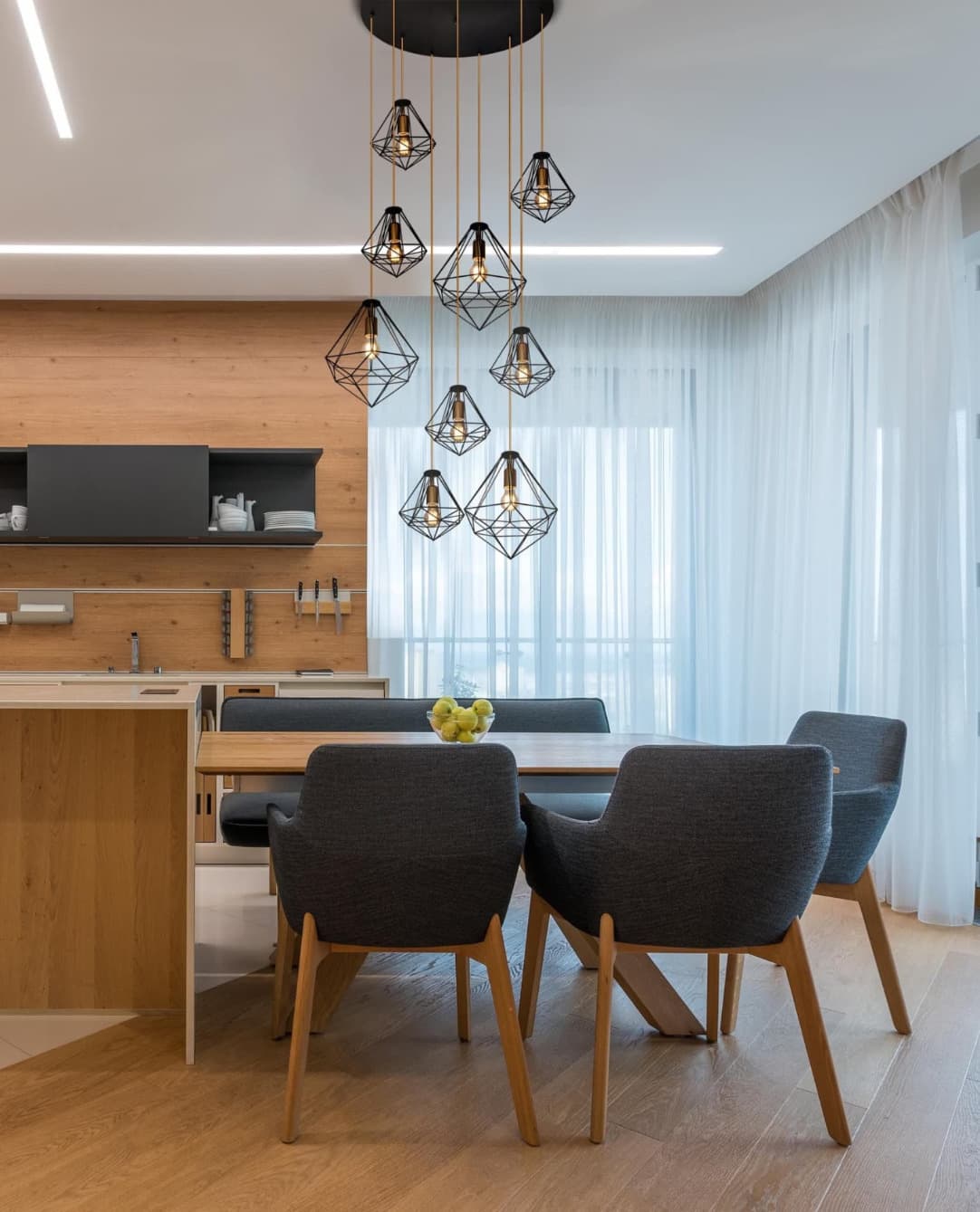 Kaja Marko lampa wisząca 9x60W czarny/złoty KP-06