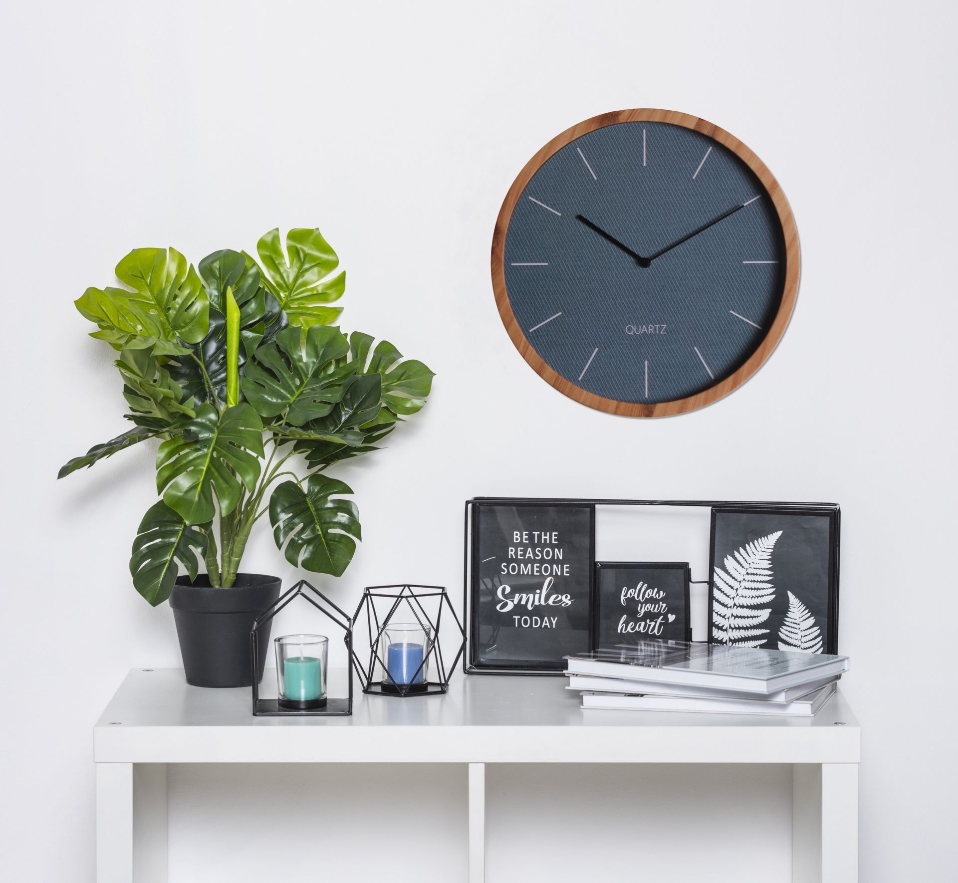 Splendid Bern zegar ścienny niebieski-brązowy AZ-BERN