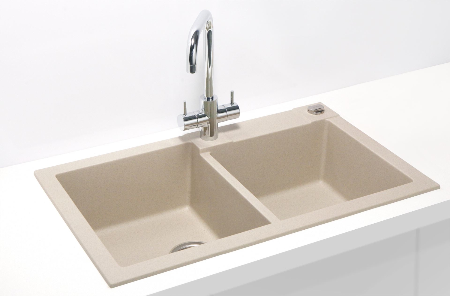 Alveus Rock 90 zlewozmywak 78x48 cm 2-komorowy piasek 1219022