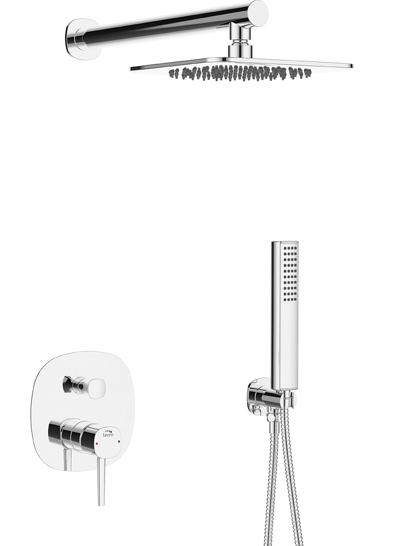Laveo Pola bateria prysznicowa podtynkowa z deszczownicą chrom BAP001P