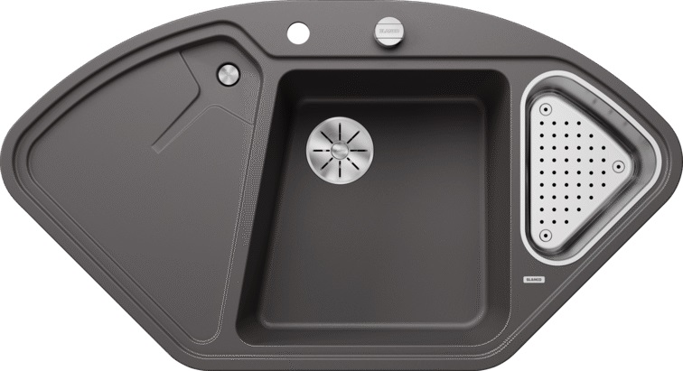 Blanco Delta II zlewozmywak 105,7x57,5 cm z Silgranit szarość skały 523657