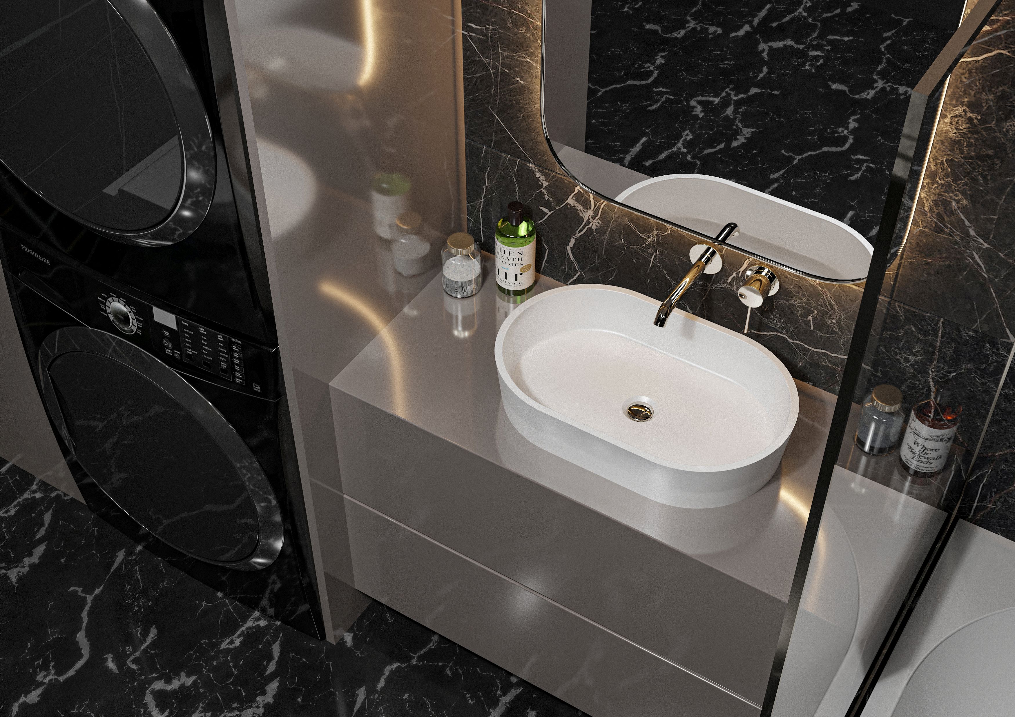 Miraggio Sorrento umywalka 55x35 cm nablatowa owalna biały połysk 0000244