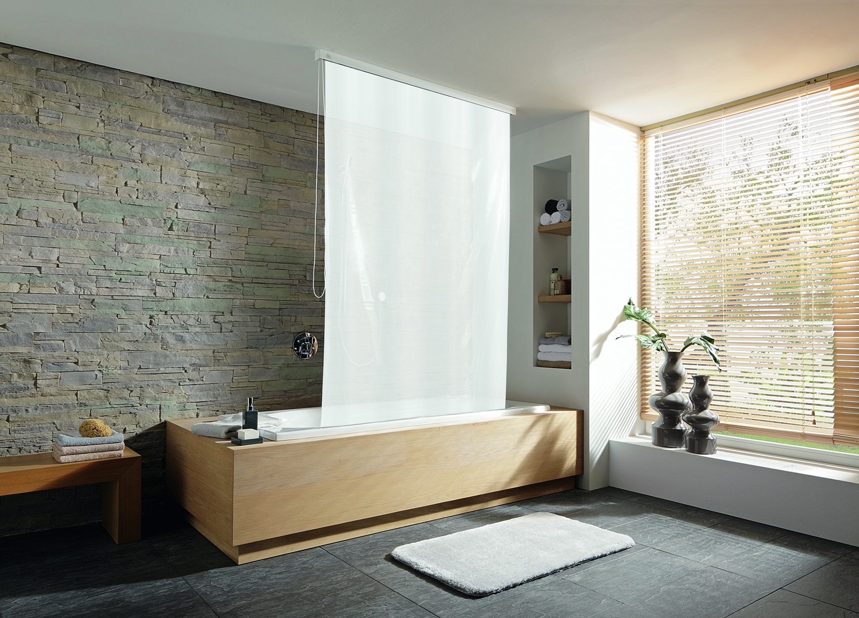 Kleine Wolke Duschrollo roleta prysznicowa 128x240 cm winylowa biała 3321109747 - Wysyłka w 24h